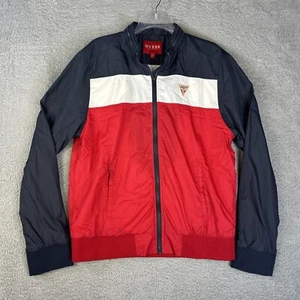 Vintage Guess Los Angeles Track Jacket Mens Large Red White Blue USA 90s Y2K - Picture 1 of 9