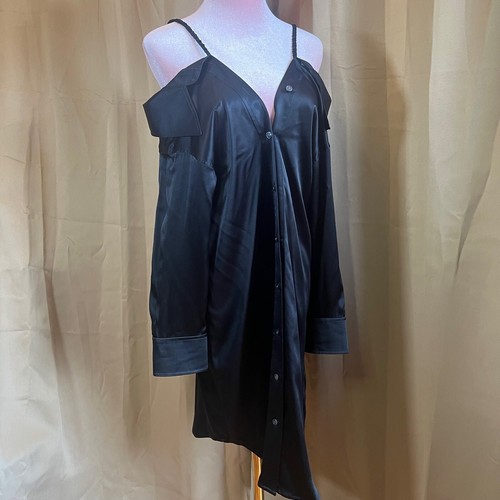 Abito camicia T di Alexander Wang Off the Shoulder 100% seta taglia 4