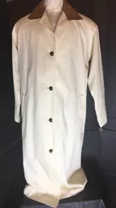 Outback Red Long Coat Ivory Color Brown Collar Button Front Size Small 47” Long - Picture 1 of 12