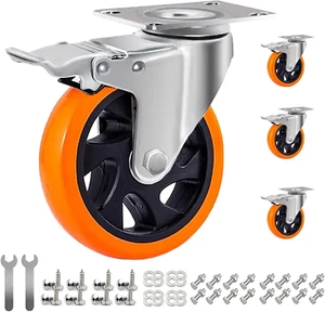 Ruote Girevoli Con Freno 125MM, Ruote per Mobili Ruote per Carrello Ruote Indust - Foto 1 di 12