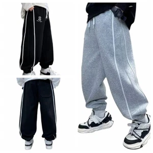 Kids Boys Pants Fitness Jogger Spring Trousers With Pockets Sweatpants Outdoor - Picture 1 of 21