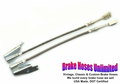 FRONT STAINLESS BRAKE HOSES Ford Ranch Wagon 1969 1970 1971 1972 - Front Disc - Image 1 of 2
