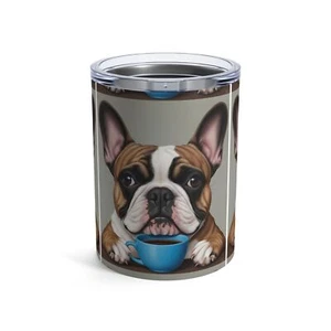 Cute French Bulldog Tumbler, Pet Lover Gift, Mug, Dog Themed Cup, Coffee Travel - Picture 1 of 7