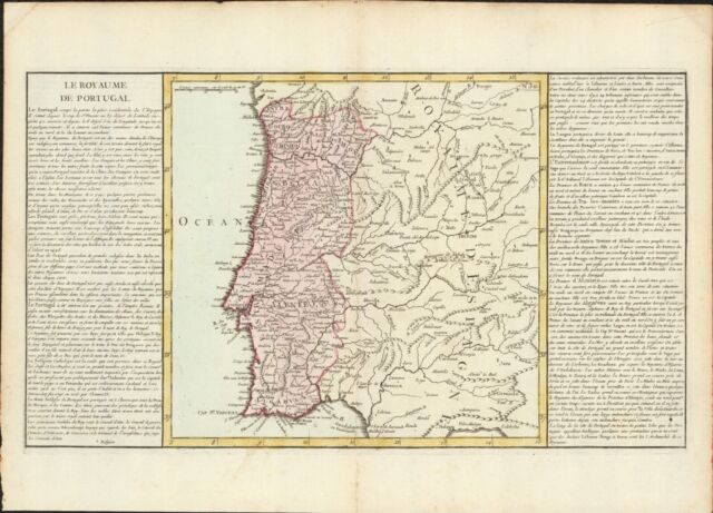 MAPA DE PORTUGAL E ALGARVE Color engraving on paper. E…