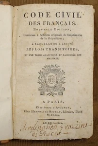 old book LIBRO antico CODE CIVIL DES FRANCAIS Nouvelle Edition PARIGI 1805 - Bild 1 von 4