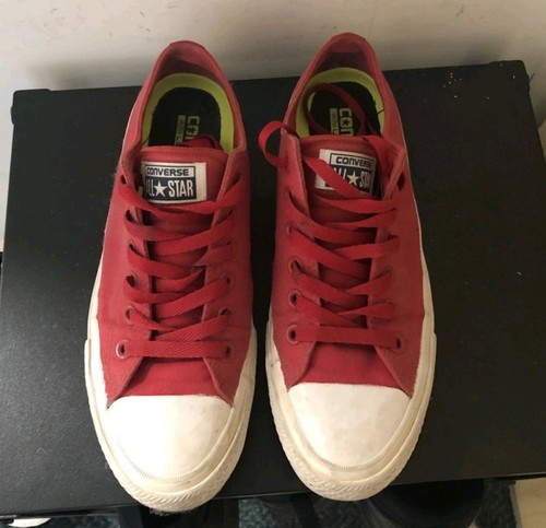Converse All Star Chuck Taylor II rosse taglia 6 UK con Lunarlon