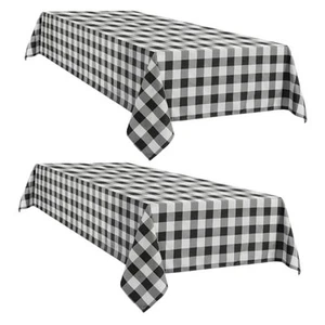Gingham Checkered Rectangle Tablecloth - Waterproof Buffalo Plaid Table Cloth - Picture 1 of 8