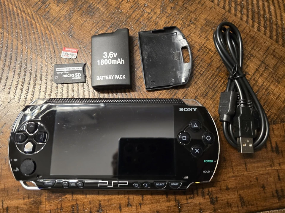Sony PSP 1000 1001 US Handheld Black Console 64GB Memory Card Works Great!! - Image 1 of 3