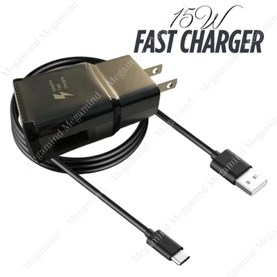 Bloco adaptador carregador rápido com cabo tipo C para Samsung Galaxy Android - Imagem 1 de 4