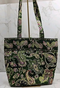 Vera Bradley Chelsea Green Med Tote Shoulder Bag - Picture 1 of 23