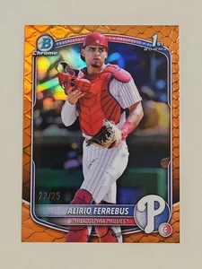 2025 Bowman Chrome #BCP-198 Alirio Ferrebus /25 Orange Reptilian 1st Bowman  - Picture 1 of 2