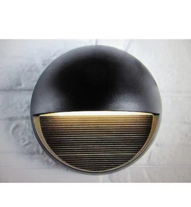 JOHNATHAN Y Orbe Small 6.25 in. Black Integrated LED Outdoor Metal/Glass Sconce - Picture 1 of 4
