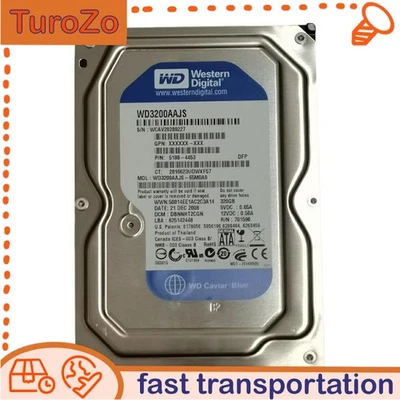 Western Digital 320GB WD3200AAJS-65M0A0 7200RPM SATA 3.5" HDD Hard Drive 0 hours - Image 1 of 4