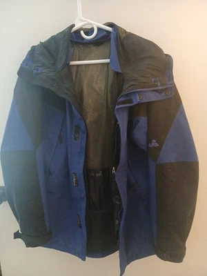 Gor TexJacket Mens Blue And Black 4 Pockets Outsize 3 Inside  Hooded Size S - Image 1 of 4