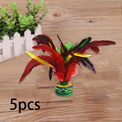 5Pcs Kicking Shuttlecocks Traditional Chinese Jianzi Outdoor Indoor Game Fitness - Image 1 of 4