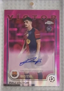 2024 - 2025 TOPPS CHROME PINK LAVA REFRACTOR PAU VICTOR AUTO ROOKIE CARD #'D/250 - Picture 1 of 2