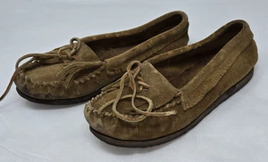 MOCASINES SIN CORDONES PARA MUJER DE CUERO NATIVO AMERICANO HECHOS A MANO DE COLECCIÓN - Imagen 1 de 8