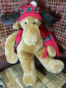 Vintage 1986 Mooseltoe Commonwealth Christmas Holiday Moose Stuffed Animal Plush - Picture 1 of 13