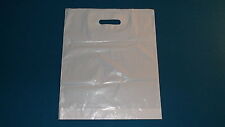 1000 WHITE CARRIER BAGS GIFT SHOPPING RETAIL 15" X 18" X 3" INCH LARGE 