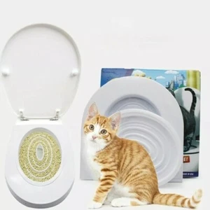 Cat Toilet Seat Training Kit Litter Tray Train Kitty System with Catnip White - Picture 1 of 2