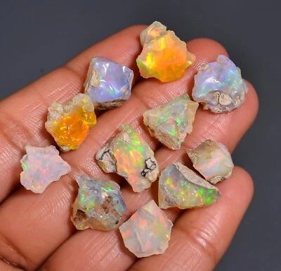 50 Cts Natural Ethiopian Dry Opal Rough Gemstone Grade Welo Multi Fire Opal Raw - Image 1 of 4