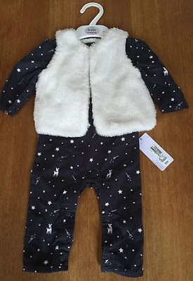 MARKS & SPENCER M&S Outfit with Fur Gillet Age 3-6 Months RRP £24