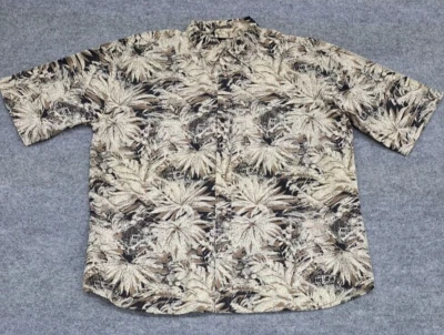 Camisa de manga corta hawaiana floral marrón/negra Knights Sportswear para hombre talla XL Foto 1 de 4