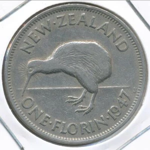 New Zealand 1947 Florin George VI - Very Fine - Picture 1 of 3