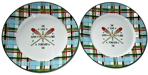 JUEGO DE 2 PLACAS DE CERÁMICA RÚSTICAS/CABINA 7/8" Diámetro JUEGO DE 2 VIVO-AMOR-LAGO-PARA SIEMPRE - Imagen 1 de 1