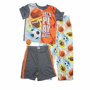 Boy's 3-Piece Let's Play Ball Pajama Set with Toy Basketball, Size 6