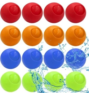 16 Pcs of Reusable Water Balloons, Quick Fill Easy Tie Water Balloons, Self Seal - Picture 1 of 6
