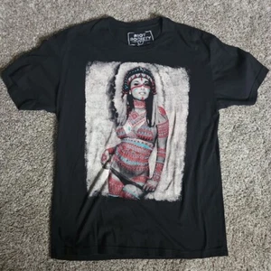 Riot Society Native American Girl Pin-Up Short Sleeve Size Medium Shirt - Picture 1 of 7
