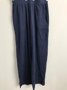 Pantalón largo de pierna ancha Denim & Co. Beach Petite - azul marino (talla PXSmall) a593005 - Imagen 1 de 6