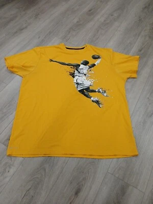 Kobe Bryant Shirt Dunking Nike Drifit Yellow LA Lakers Black Mamba Basketball - Image 1 of 4