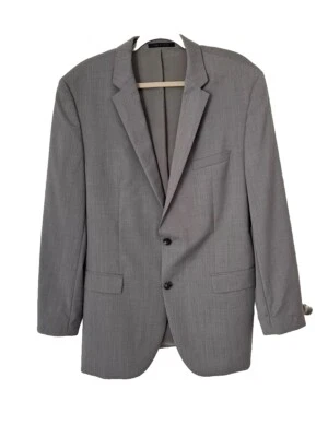 Novo Casaco Esportivo Hugo Boss Masculino 44L Cinza Espinha de Arenque $398 💯 Lã Virgem BC - Imagem 1 de 4