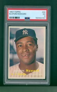 1957 Topps Baseball Card - #82 Elston Howard, PSA 5 EX - Picture 1 of 2