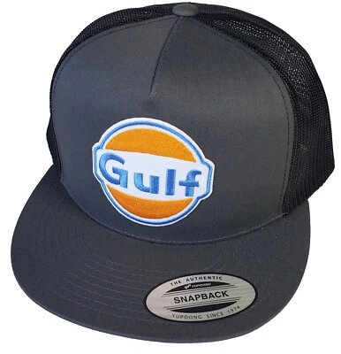 GULF Racing Oil Co. Embroidered Patch Trucker Hat/YP Classics 6006 Charc/Black  - Image 1 of 4