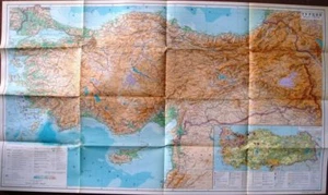 Vintage Soviet Wall Map Turkey 1978 in folder - Picture 1 of 2