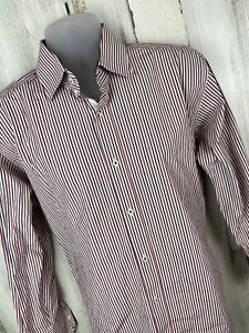 English Laundry Flip Cuff Button Up Dress Shirt Mens Size 16.5 34/35 [A-1530]