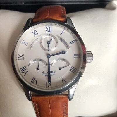 Автоматические часы Elysee 35 камней 38 часов резерв двойной прыжок времени секунда римский номер - Изображение 1 из 4