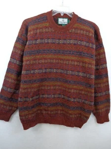 Gokey Sweater Men's L Redish Brown 100% Shetland Wool Crew Neck Long Sleeve - Picture 1 of 12