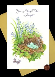 Easter Birds Nest Butterflies Eggs- EMBOSSED - LARGE Greeting Card W/ TRACKING - Picture 1 of 5