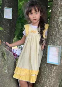 Well Dressed Wolf VINTAGE 8 Golden October Wheat Dress LA1-A43 - Picture 1 of 3