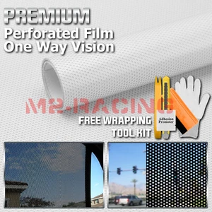 【One Way Vision】 White Perforated Print Media Vinyl Window Sticker Sheet Film - Picture 1 of 6