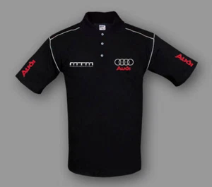 Mens Audi MTM Sport Racing Polo Shirt T-Shirt Apparel Embroidered - Picture 1 of 3