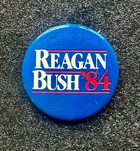 1984 'Reagan-Bush '84' Presidential Election Campaign Pinback (Blue) 1-1/2" - Picture 1 of 3