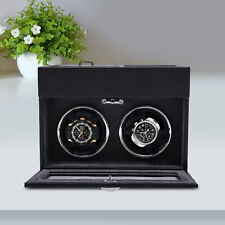 2 Slots Automatic Rotation Leather Watch Winder Storage Box Display Case Holder