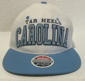 North Carolina Tar Heels UNC Zephyr Snap Back Hat Cap Unisex White Blue - Picture 1 of 5