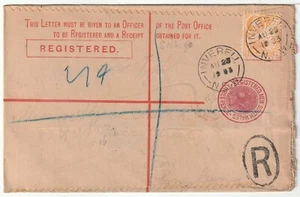 1903 QV POSTAL STATy REGd ENV. INVERELL NSW UPRATE 6d STAMP >ALFRED SMITH LONDON - Picture 1 of 2