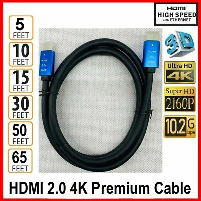 HDMI CABLE ULTRA 2.0a 4K 2160P 3FT 6FT 10FT 12FT 15FT 25FT 30FT 50FT 65FT LOT - Image 1 of 4